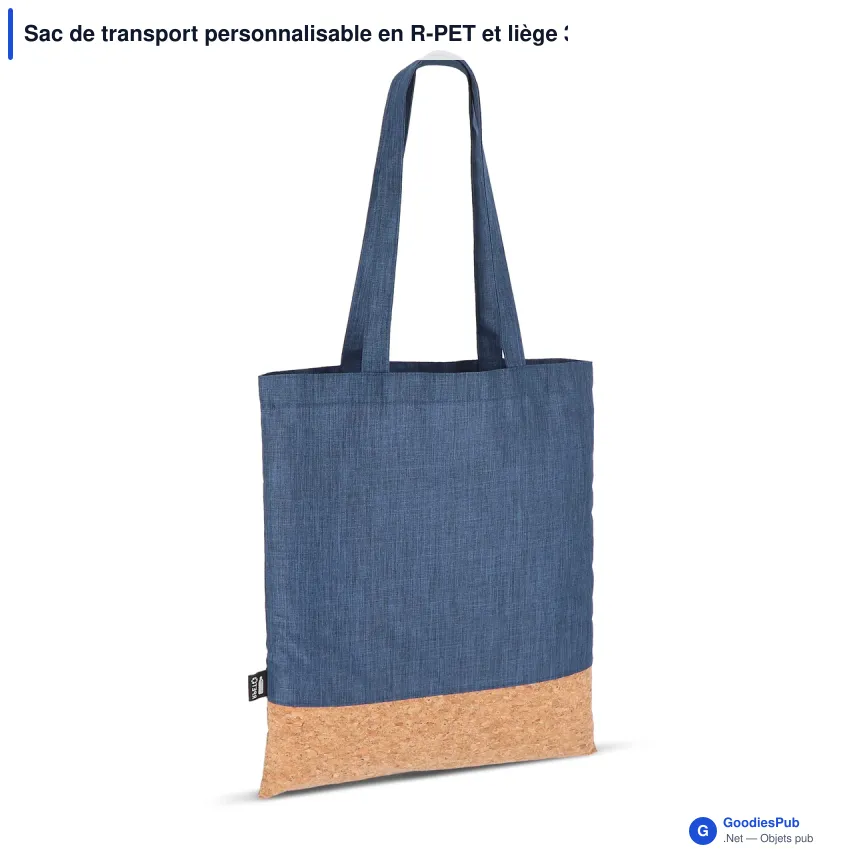 Sac de transport personnalisable en R-PET et liège 35 x 40 cm avec logo - Liège - Image 4