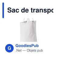 Sac de transport personnalisable en toile de coton 250 g/m² avec logo - 41 x 12 x 43 cm - Miniature 2