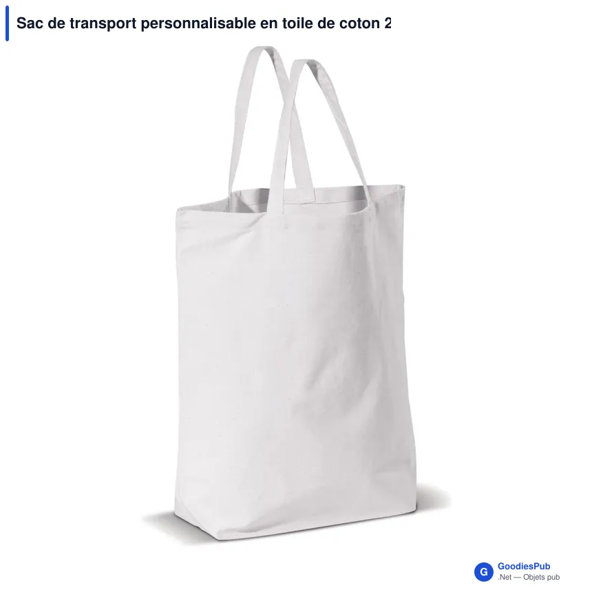 Sac de transport personnalisable en toile de coton 250 g/m² avec logo - 41 x 12 x 43 cm - Image 2