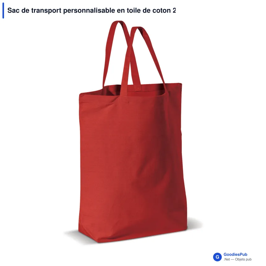 Sac de transport personnalisable en toile de coton 250 g/m² avec logo - 41 x 12 x 43 cm - Image 3