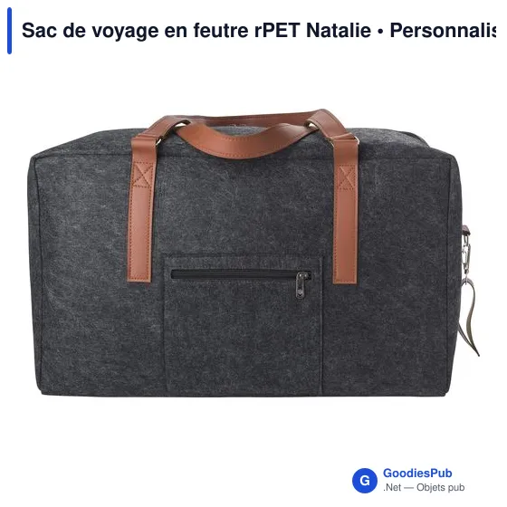 Sac de voyage personnalisable en feutre rPET avec logo - Natalie - Image 1
