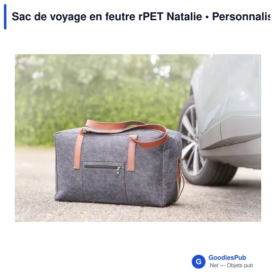 Sac de voyage personnalisable en feutre rPET avec logo - Natalie - Image 12