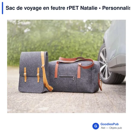 Sac de voyage personnalisable en feutre rPET avec logo - Natalie - Image 7