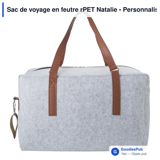 Sac de voyage personnalisable en feutre rPET avec logo - Natalie - Image 10