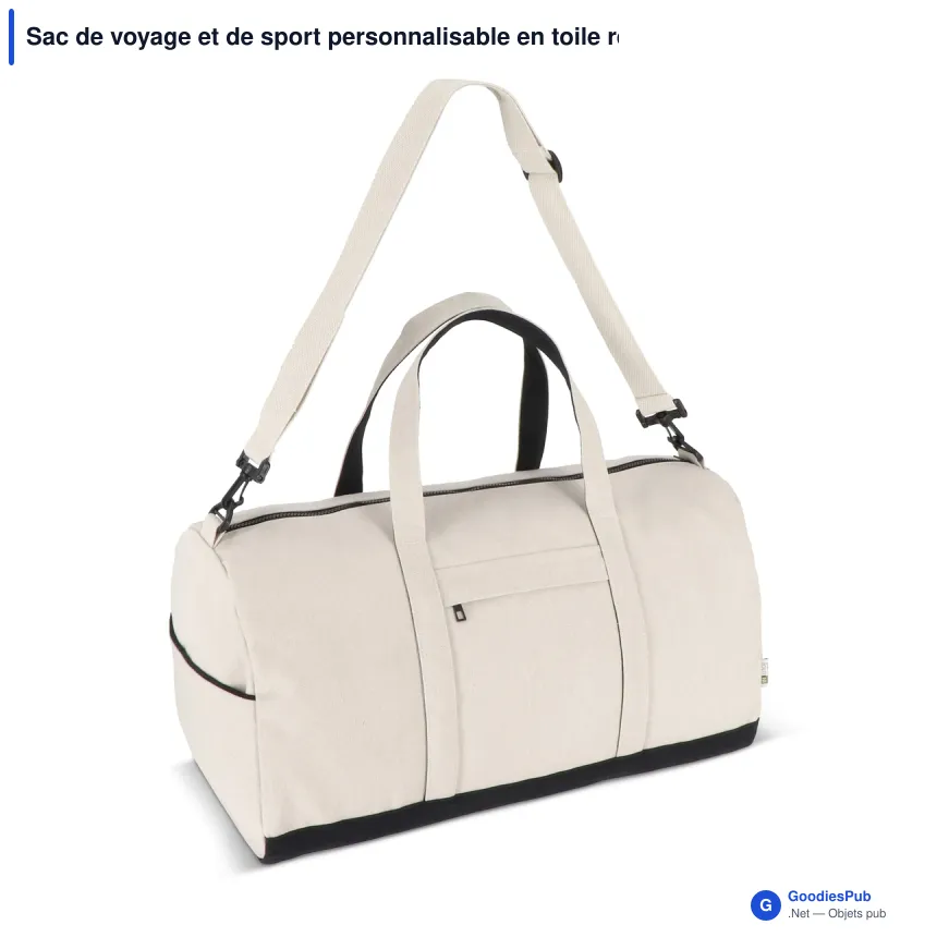 Sac de voyage et de sport personnalisable en toile recyclée - InSideOut Reuuz - Image 2