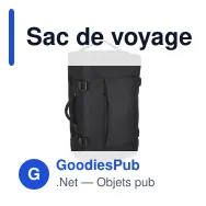 Sac de voyage trolley personnalisable 38 L en PVC avec logo - Noir - Miniature 2