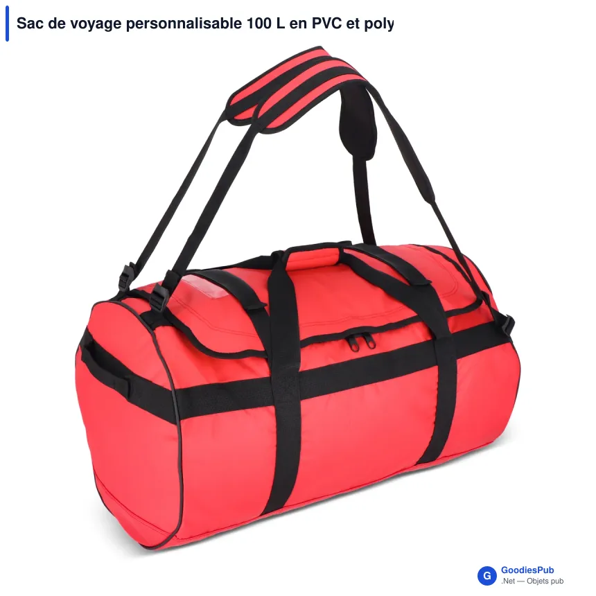 Sac de voyage personnalisable 100 L en PVC et polyester avec logo - XL - Image 2