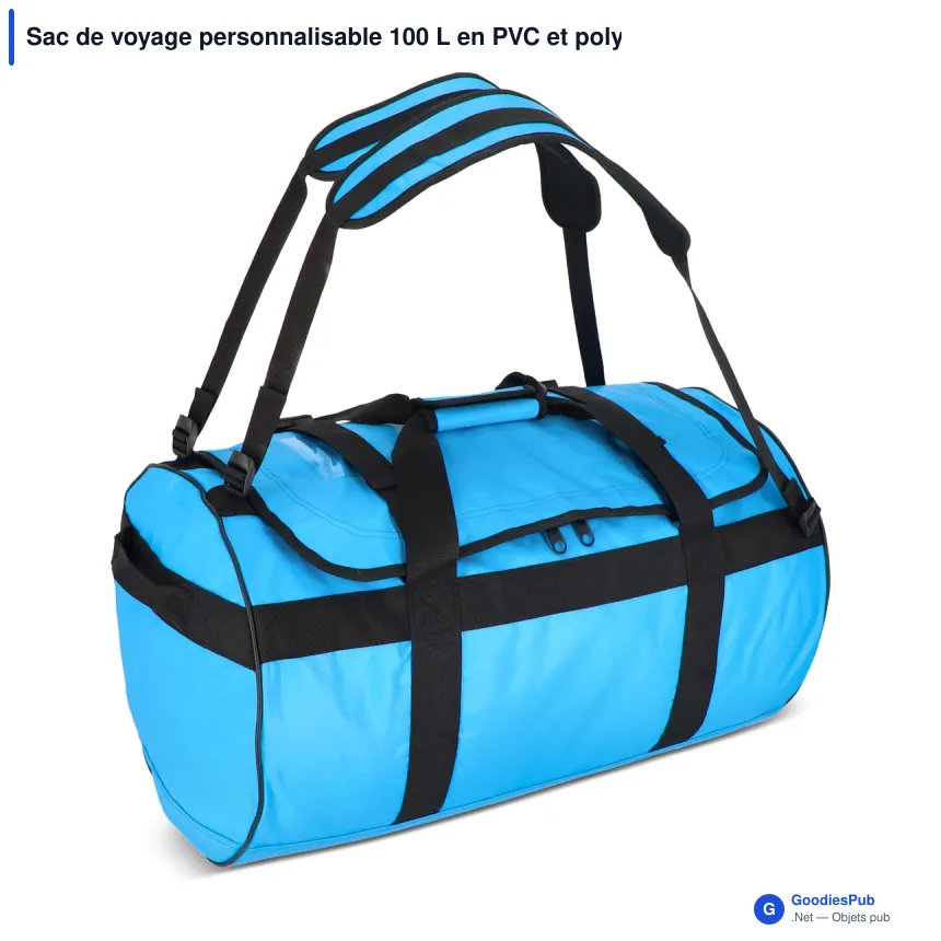Sac de voyage personnalisable 100 L en PVC et polyester avec logo - XL - Image 3