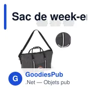 Sac de week-end personnalisable en toile de coton recyclé avec logo - Harper - Miniature 1