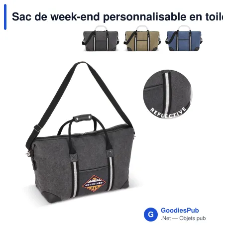 Sac de week-end personnalisable en toile de coton recyclé avec logo - Harper