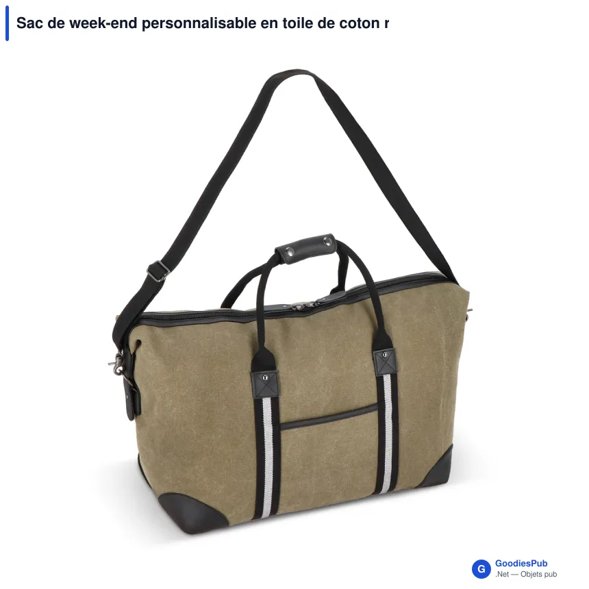 Sac de week-end personnalisable en toile de coton recyclé avec logo - Harper - Image 3
