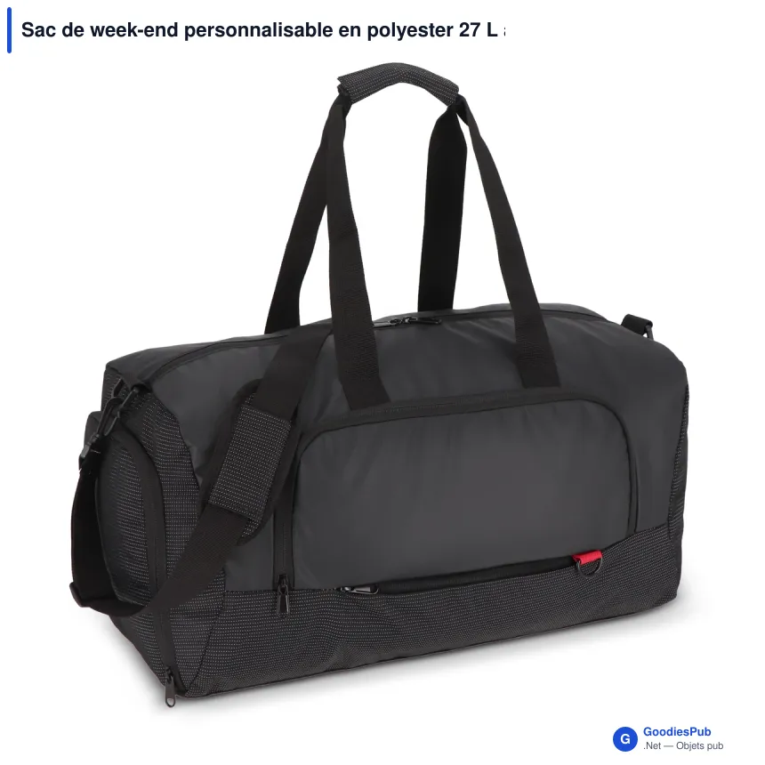 Sac de week-end personnalisable en polyester 27 L avec logo - Maverick - Image 2