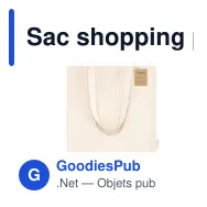 Sac shopping personnalisable en coton recyclé avec logo - Domarix - Miniature 1