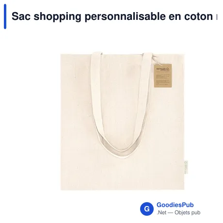 Sac shopping personnalisable en coton recyclé avec logo - Domarix