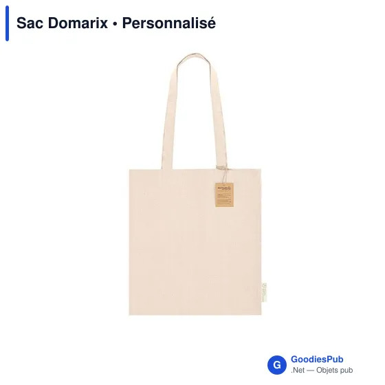Sac shopping personnalisable en coton recyclé avec logo - Domarix - Image 2
