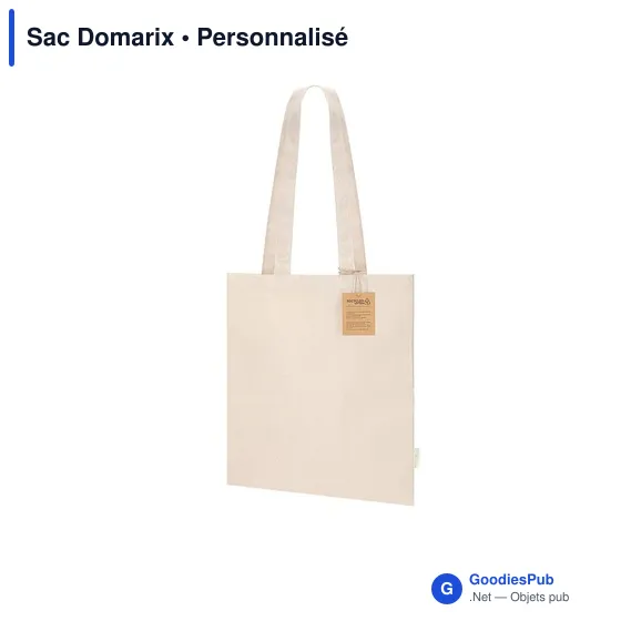 Sac shopping personnalisable en coton recyclé avec logo - Domarix - Image 3