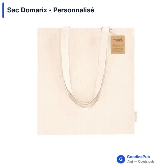 Sac shopping personnalisable en coton recyclé avec logo - Domarix - Image 4