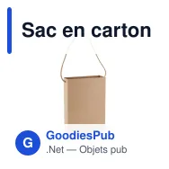 Sac en carton personnalisable 24 x 32 cm format vertical avec logo - Marron - Miniature 2
