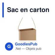 Sac en carton personnalisable 32 x 24 cm avec logo - Carton marron - Miniature 2