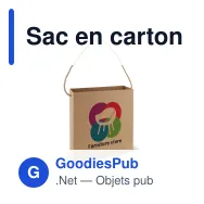 Sac en carton personnalisable carré 35 x 35 cm avec logo - Grand format - Miniature 1