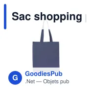 Sac shopping personnalisable en coton bio 140 g/m² avec logo - Anses longues - Miniature 5