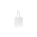 Variante Blanc - Sac shopping personnalisable en coton bio 140 g/m² avec logo - Anses longues