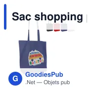 Sac shopping personnalisable en coton bio 270 g/m² avec logo - Soufflet 12 cm - Miniature 1