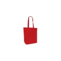 Variante Rouge - Sac shopping personnalisable en coton bio 270 g/m² avec logo - Soufflet 12 cm