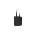 Variante Noir - Sac shopping personnalisable en coton bio 270 g/m² avec logo - Soufflet 12 cm