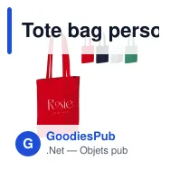 Tote bag personnalisable en coton recyclé 140 g/m² 38x42 cm avec logo - Recyclé - Miniature 1