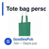 Tote bag personnalisable en coton recyclé 140 g/m² 38x42 cm avec logo - Recyclé - Miniature 3