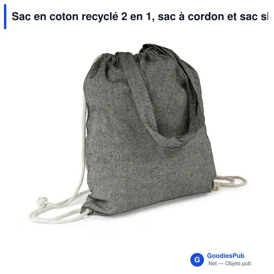 Sac en coton recyclé 2 en 1 personnalisable avec logo | Gondulfo - Image 11