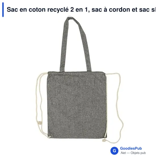 Sac en coton recyclé 2 en 1 personnalisable avec logo | Gondulfo - Image 12