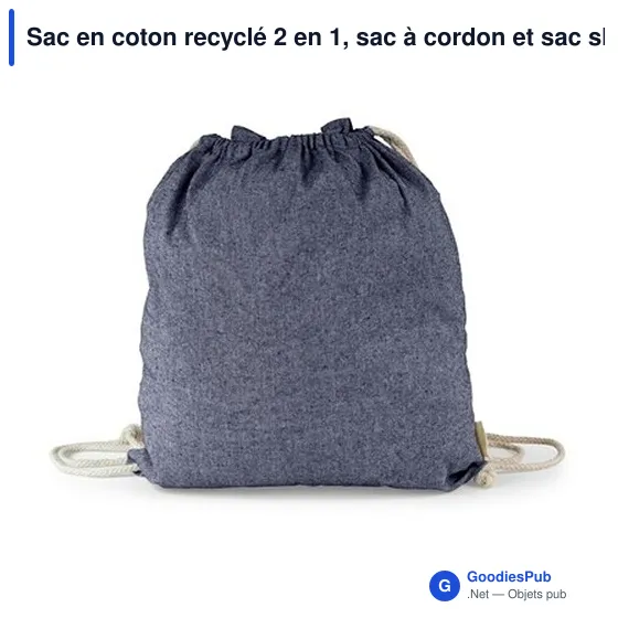 Sac en coton recyclé 2 en 1 personnalisable avec logo | Gondulfo - Image 3