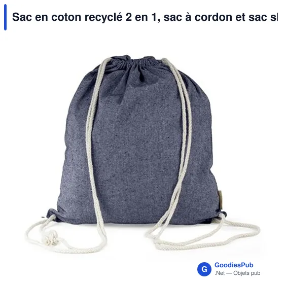 Sac en coton recyclé 2 en 1 personnalisable avec logo | Gondulfo - Image 4