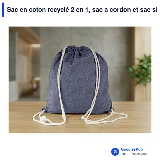 Sac en coton recyclé 2 en 1 personnalisable avec logo | Gondulfo - Image 5