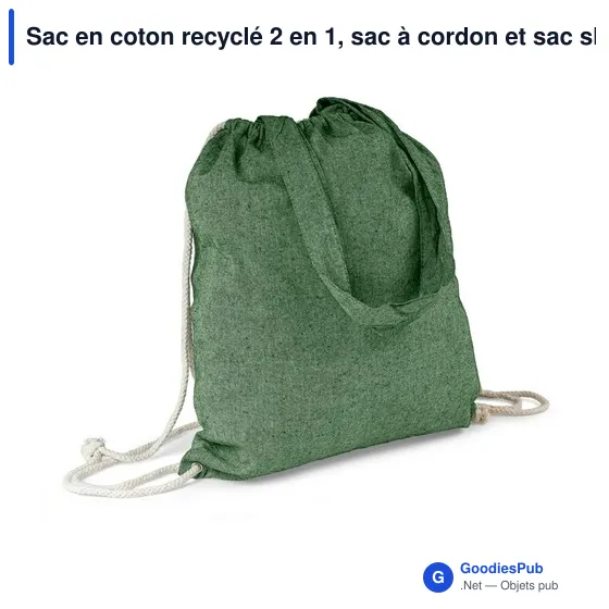 Sac en coton recyclé 2 en 1 personnalisable avec logo | Gondulfo - Image 6