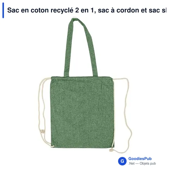 Sac en coton recyclé 2 en 1 personnalisable avec logo | Gondulfo - Image 7