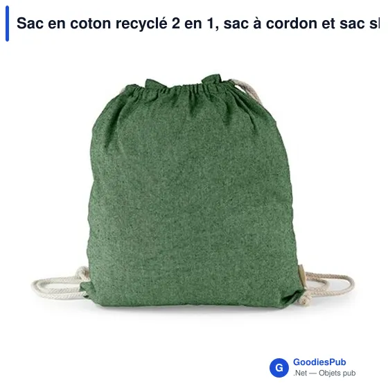 Sac en coton recyclé 2 en 1 personnalisable avec logo | Gondulfo - Image 8