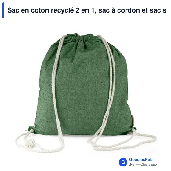 Sac en coton recyclé 2 en 1 personnalisable avec logo | Gondulfo - Image 9