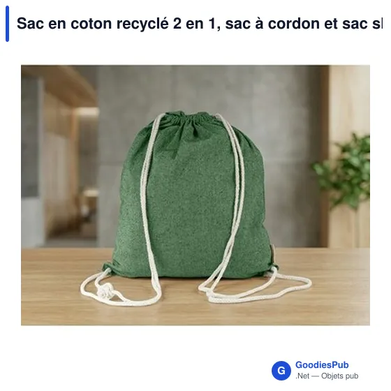 Sac en coton recyclé 2 en 1 personnalisable avec logo | Gondulfo - Image 10