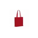 Variante Rouge - Tote bag personnalisable en coton recyclé à soufflet 38x10x42 cm avec logo - 140 g/m²