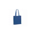 Variante Bleu - Tote bag personnalisable en coton recyclé à soufflet 38x10x42 cm avec logo - 140 g/m²