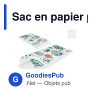 Sac en papier personnalisable FSC 50 g/m² avec logo - 14 x 6 x 27 cm - Miniature 1