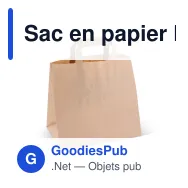 Sac en papier FSC personnalisable 26 x 25 cm fond large avec logo - 70 g/m² - Miniature 2
