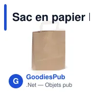 Sac en papier FSC personnalisable 22 x 28 cm 70 g/m² avec logo - Marron - Miniature 2