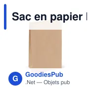 Sac en papier FSC personnalisable 18 x 29 cm 70 g/m² avec logo - Étroit - Miniature 2