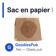 Sac en papier FSC personnalisable 32 x 33 cm fond large avec logo - 70 g/m² - Miniature 1