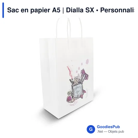 Sac en papier A5 personnalisable avec logo - Dialla SX