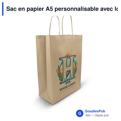 Sac en papier A5 personnalisable avec logo - Wanda SX